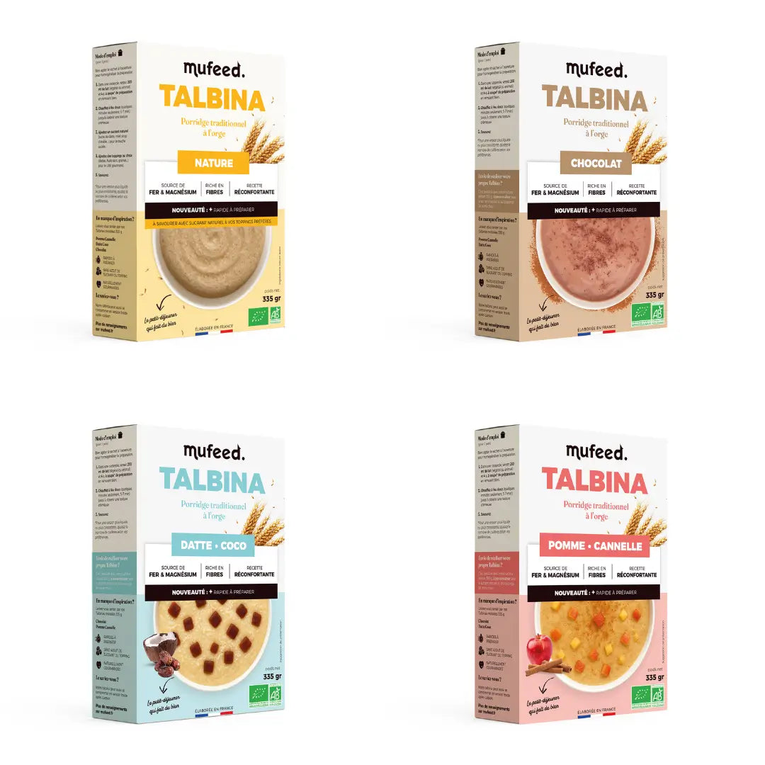 Photo du pack découverte de 4 Talbinas (porridges)